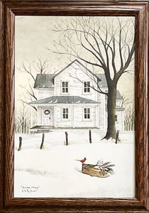 Billy Jacobs Christmas Morning Cardinal Farmhouse Art Print-Framed 14.5 x 20.5 - Picture 1 of 1