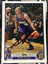 2003-04 Topps #10 Mike Bibby On Card Auto Signed IP Sacramento Kings