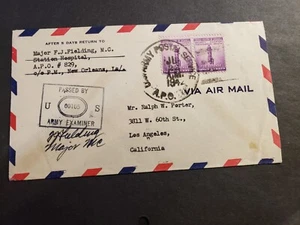 APO 829 FORT DAVIS, CANAL ZONE 1942 Censored WWII Army Cover Hospital MAJOR - Picture 1 of 2