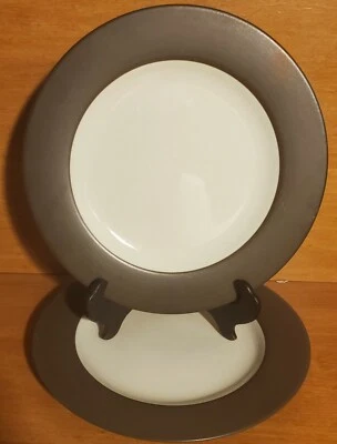 Noritake COLORWAVE CHOCOLATE Salad set of 2, 8 1/4", 8046, Brown RIm, Excellent - Image 1 of 4