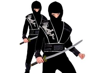 Boys ELITE SHADOW NINJA Fancy Dress Book Week Costume Martial Warrior Age 3-13