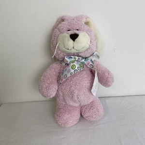Ganz Plush Pink Hopper Bunny Rabbit Ribbon Bow Colorful Pastel Easter Standing - Picture 1 of 12