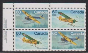 1982 Canada SC# 972a UL - Bush Aircraft - Plate Block M-NH Lot # 1615a - Picture 1 of 1