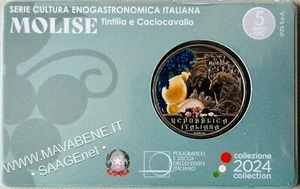 - ASTA - ITALIA 2024 MOLISE TINTILIA CACIOCAVALLO MONETA 5 EURO FDC COINCARD - Picture 1 of 5