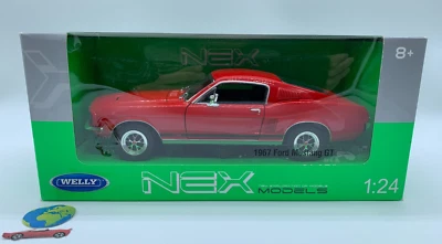 Welly Ford Mustang GT (1967) ,modello in scala 1:24 - 1:25, (1760) , vintage - Immagine 1 di 4