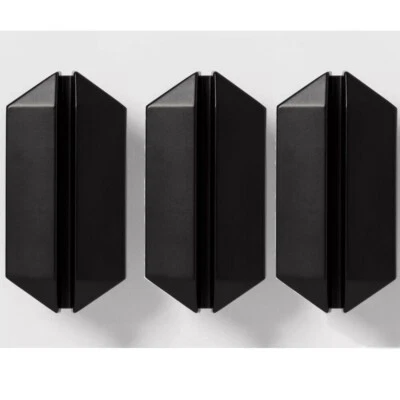 Ganchos de pared decoración del hogar colgar toallas batas abrigos monederos hexágono negro moderno paquete de 3 Foto 1 de 3