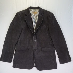 Pronto Umo Blue Mens Blazer Jacket Corduroy Small Sport Coat Lined Black - Picture 1 of 15