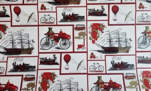 Rotolo di carta regalo vintage Dept Store Old Timey trasporti navi auto palloncini - Foto 1 di 7