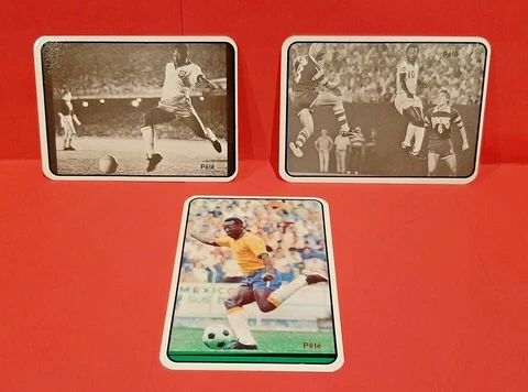 PELE KICKS, DRIBBLES & HEADS SOCCER BALL CALENDAR CARDS (3); COSMOS & BRAZIL Cover
