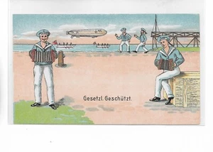 Zeppelin  / ca. 1905 Zeppelin-Abbildung auf farbiger Zigarrenkistenaufkl. - Bild 1 von 2
