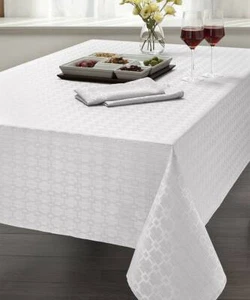 Chandler Collection Spill Proof Microfiber Tablecloth, Rectangle White, 52”x70" - Picture 1 of 5