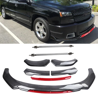 For Chevrolet Silverado 1500 SS Front Bumper Lip Spoiler Splitter S Carbon Fiber - Image 1 of 4