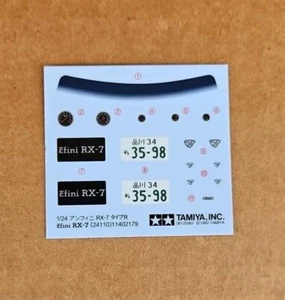 Tamiya 1/24 1991 MAZDA EFINI RX-7 DECAL SHEET - Picture 1 of 1