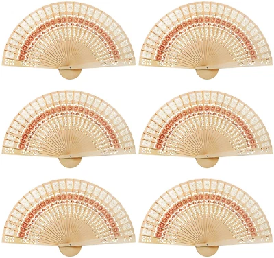 Wobe 60 Pack Sandalwood Fans Wedding Favors, Hand Held Folding Wooden...  - Image 1 of 4