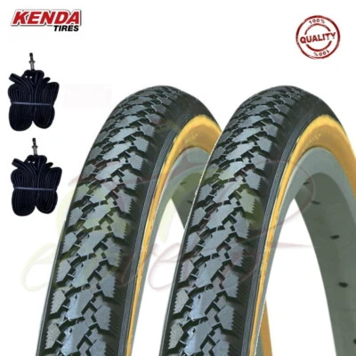 KIT 2 COPERTONI KENDA 700 X 35 28 5/8 + 2 CAMERE D'ARIA BICI CITYBIKE NERO PARA