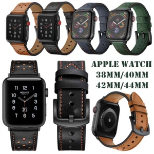 For Watch Bands Leather Band For Apple Watchstrap Accessories Series 7 6 5 4 3 2 - Picture 1 of 28