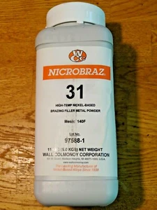 NICROBRAZ 31 Remplisseuse de brasage haute température à base de nickel métal poudre maille 140F - Photo 1/3