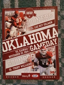 VTG 2014 OKLAHOMA Sooners Football Program OU Vs Kansas Jayhawks Game Nov 22 - Picture 1 of 1