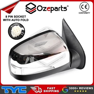 TYC RH Right Door Mirror Chrome Long lamp 8pins For Isuzu Dmax 2006-2012 - Picture 1 of 6