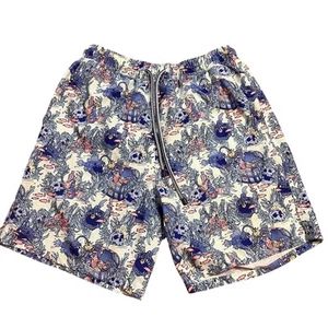 Peter Millar Seaside blau Totenköpfe Fisch Badehose Shorts Herren Größe Small Strand " - Bild 1 von 8