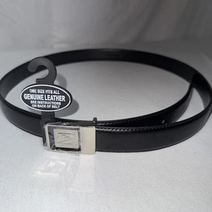 Cinturón de cuero negro con hebilla postal con logotipo de águila - Imagen 1 de 12