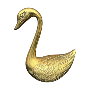 Vintage MCM Solid Brass Swan Distinctive Wings and Features - Picture 1 of 4