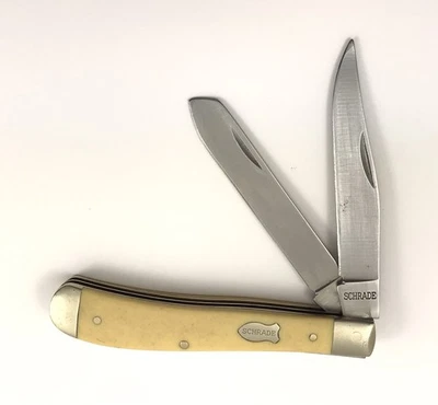 Schrade Trapper Knife Smooth Yellow 94OTY Old Timer 11501-P - Image 1 of 4