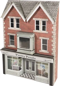 Kartonmodell Flachrelief Wohnhaus mit Geschäft 1:76 Metcalfe - Picture 1 of 2