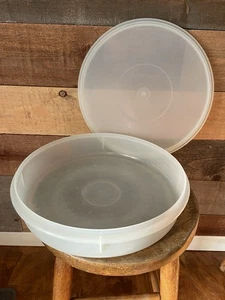 Vintage Tupperware 12” Round Pie Cupcake Cookie Container #242 & Lid #224 - T24 - Picture 1 of 9