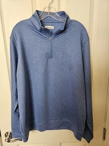 Peter Millar Mens 1/4 Zip Long Sleeve Lightweight Blue Pullover Talking Rock, LG - Picture 1 of 8