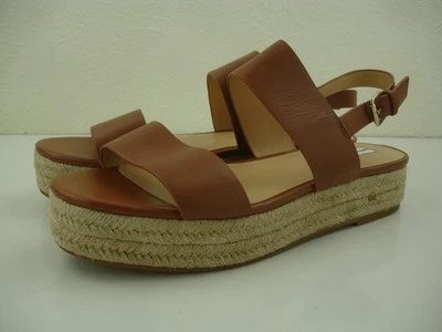 Women's 10.5 M Saks Fifth Avenue Fran Brown Leather Espadrille Sandals Slingback - Image 1 of 4