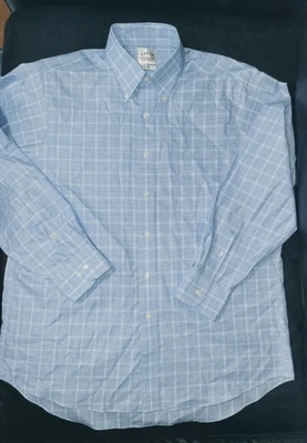 Camisa de vestir Eagle Shirtmakers para hombre a cuadros 16,5 34/35 sin planchar con botones  Foto 1 de 4