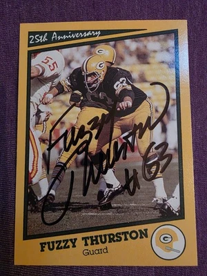 Fuzzy Thurston 1990 Packers SB 1 25th Anniversary Autographed Signed Auto  - Image 1 of 2