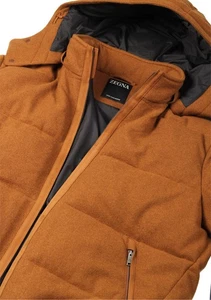 ZEGNA Oasi Cashmere Brown Padded Bomber Jacket Outerwear Size 58 IT / 48R U.S... - Picture 1 of 12