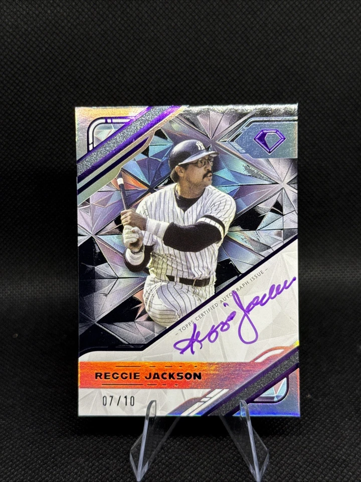 2025 Diamond Icons Reggie Jackson White Polychromatink Auto /10 Purple Ink - Image 1 of 2