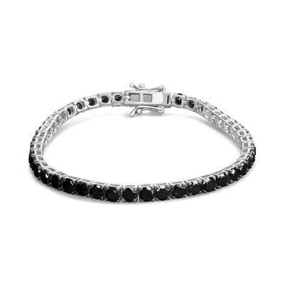 Brazalete de tenis de diamantes de plata de ley .925 de 4,0 quilates con 4 puntas Foto 1 de 4