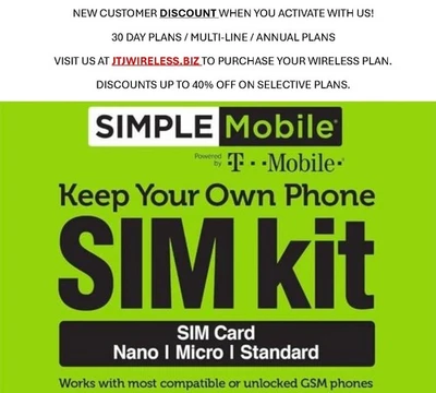 Simple Mobile 4G & 5G SIM Card - Image 1 of 4