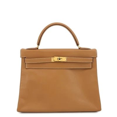 HERMES Kelly Retourne Talla 32 Cuero Chamonix Natural Foto 1 de 4