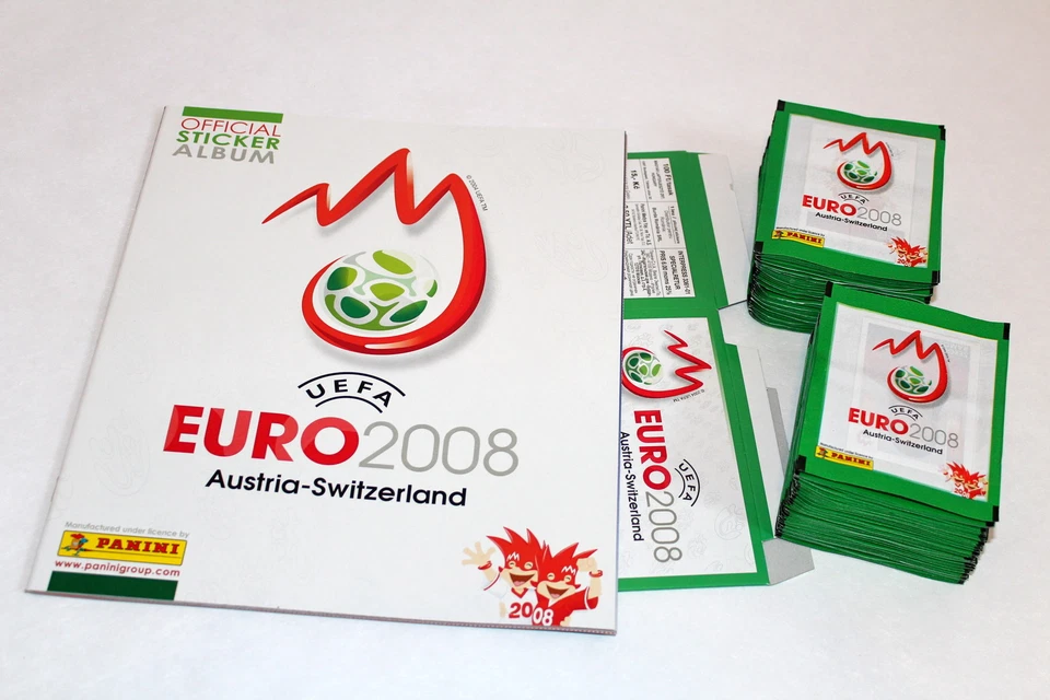 Panini EM EC Euro 2008 08 - 100 bags packets GREEN GREEN + Display Box + ALBUM