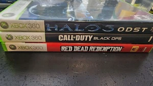 3x XBOX 360 Games Call of Duty Black OPS / Halo 3 ODST / Red Dead Redemption - Picture 1 of 1