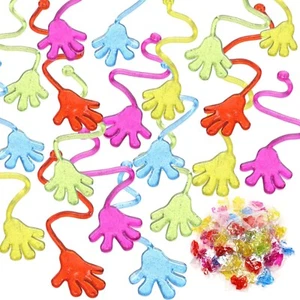 200 Pcs Glitter Mini Sticky Hands Toys Bulk Stretchy Slap Hands Sticky Toy Ha... - Picture 1 of 8