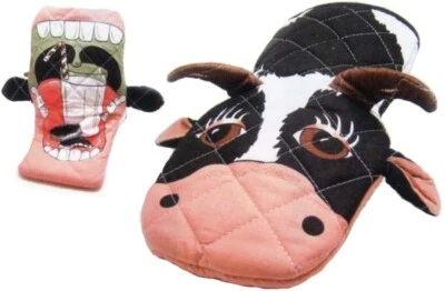 Nankai Tsusho Trade Animal Oven Mitt Potholder Cow kawaii JAPAN - Image 1 of 2
