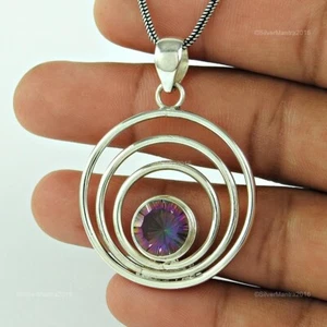 Mystic Pietra Topazio Argento Sterling Massiccio Compleanno Artigianale Moglie - Foto 1 di 5