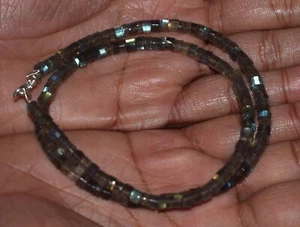 Blue Labradorite Gemstone 4-5 mm Round Tire Beads 12-40" Strand Necklaces AS-123 - Picture 1 of 7