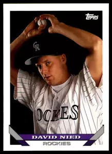 1993 Topps #444 David Nied Inaugural Rockies NM - Picture 1 of 2