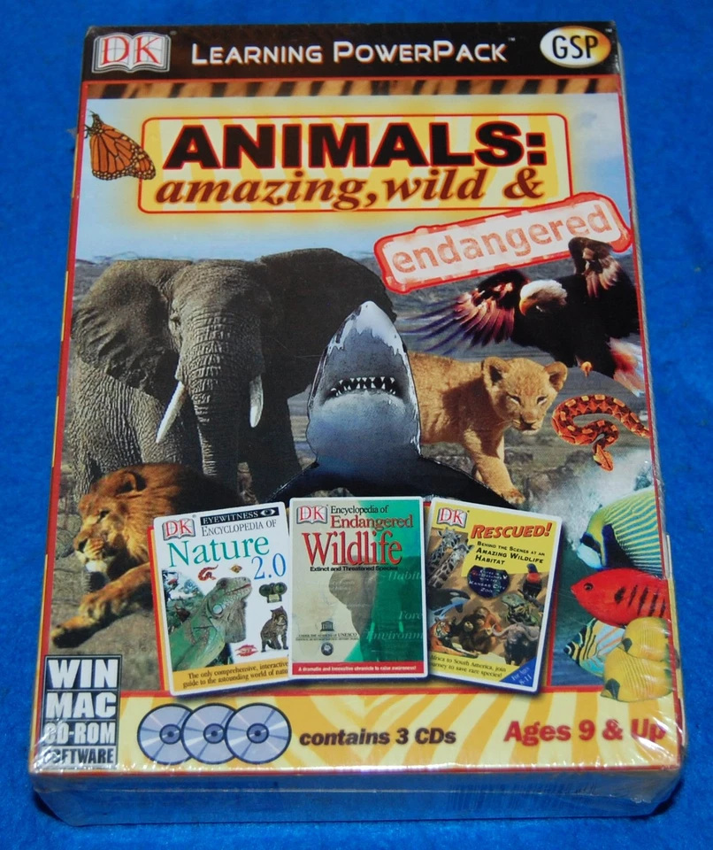 Animals Amazing Wild & Endangered PC & Mac (3 CD Set), New & Factory Sealed - Image 1 of 1