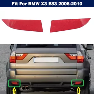 Pair Rear Tail Bumper Reflector False Light Lamp For BMW X3 E83 2006-2010 - Picture 1 of 7