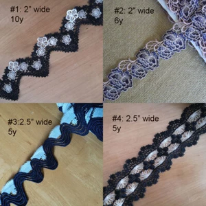 5-10 yards 2"-2.5" Wide Rayon Venise Floral Lace Two Colors Alternating zhs36 - Bild 1 von 5