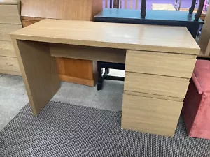 Modern Light Wood Effect Office Desk with 3 Drawers - Picture 1 of 7