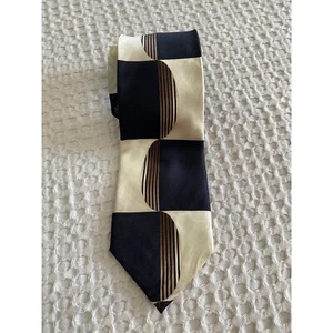 Vintage Georgio Brutini Black Brown Champagne Silk Tie - Picture 1 of 6